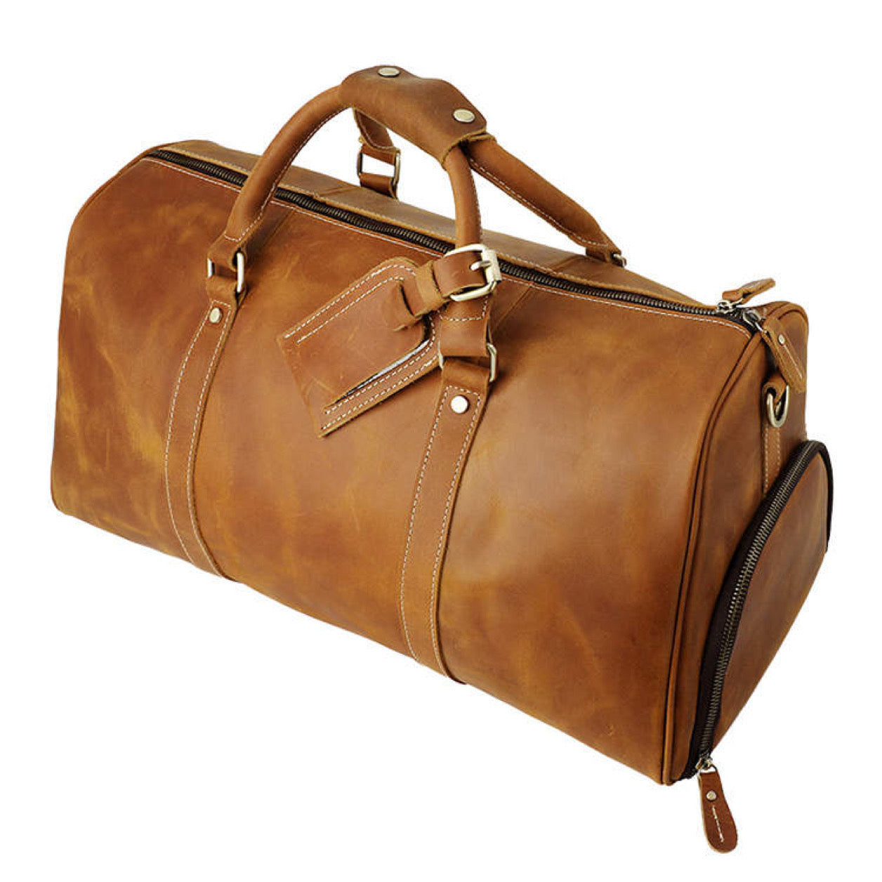 Vintage Crazy Horse Genuine Leather Weekend Carry On Bag