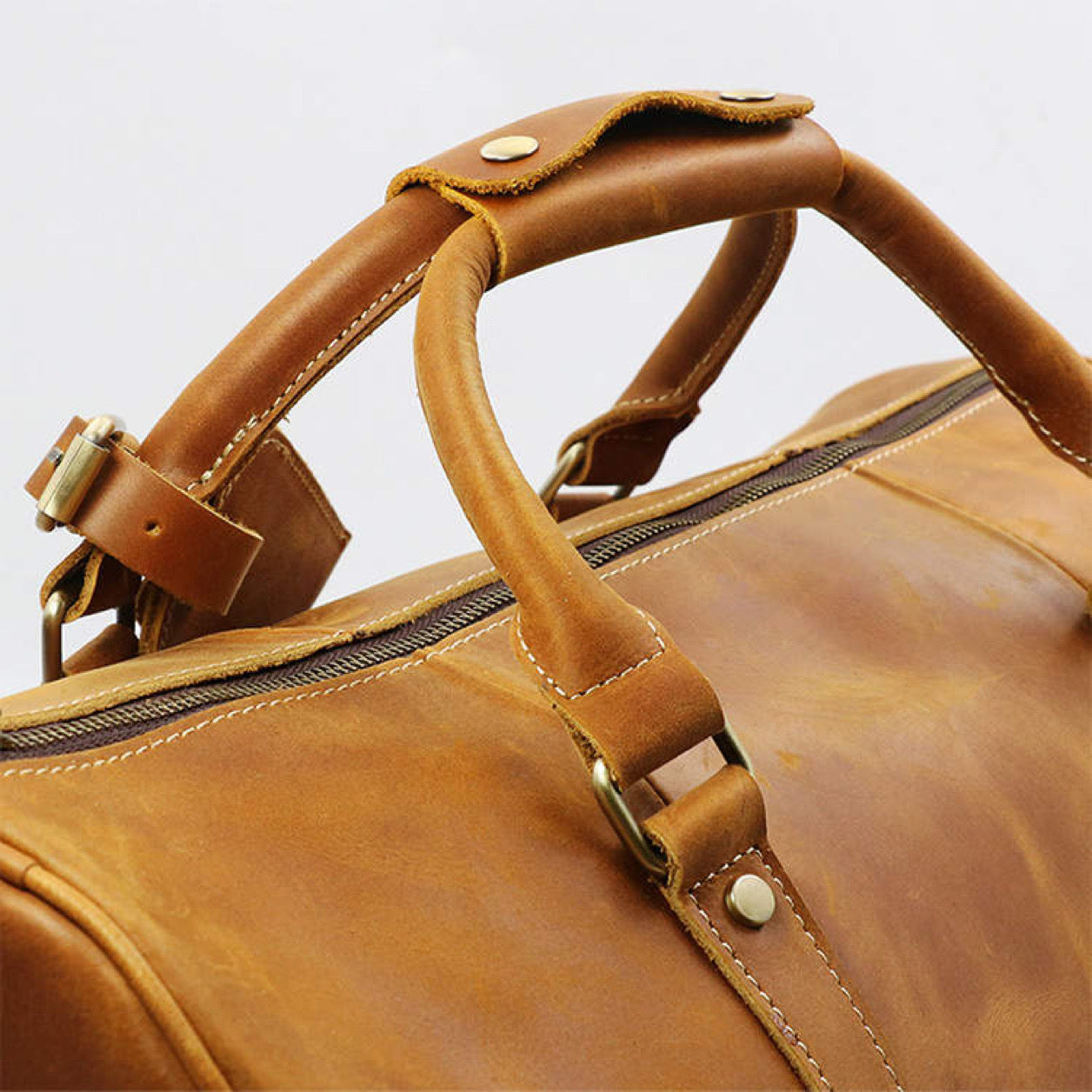 Vintage Crazy Horse Genuine Leather Weekend Carry On Bag